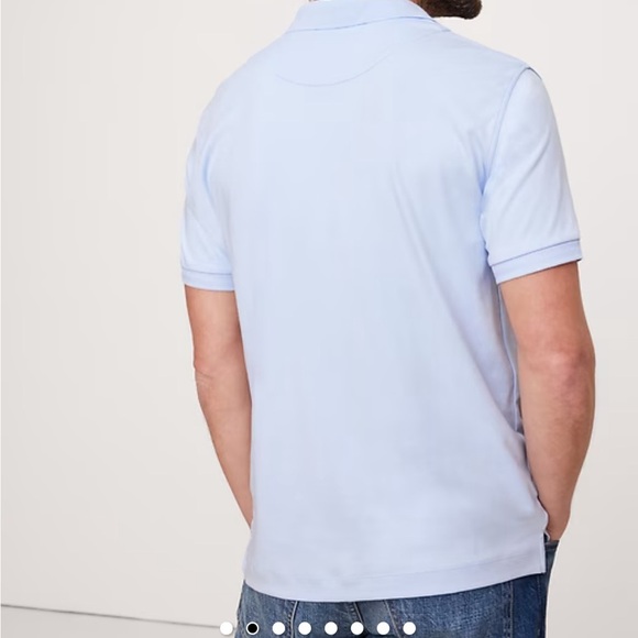 Great condition pre-worn Banana Republic Slate Polo Shirt size L. Luxury touch. - Picture 6 of 11
